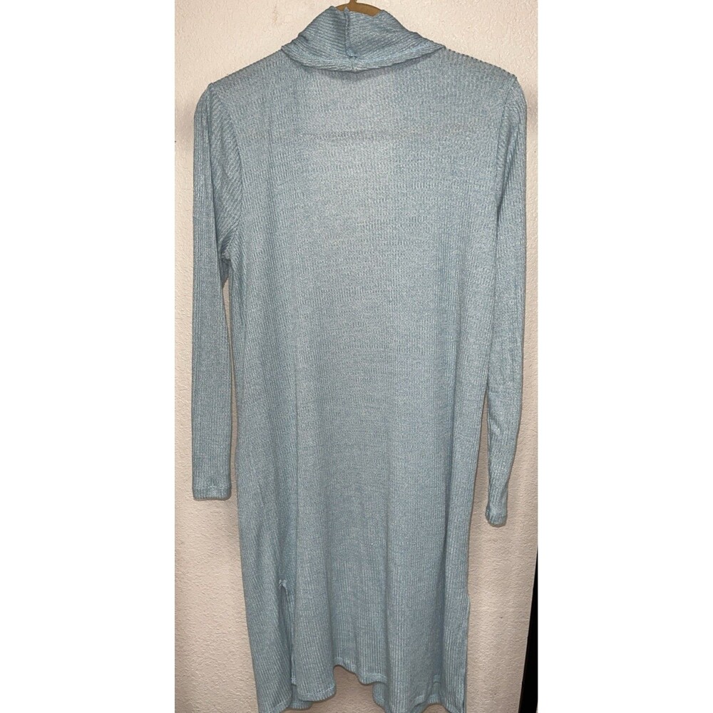 G By Giuliana Ribbed Duster Cardigan Women Sz Large Light Blue - Picture 2 of 6